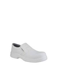 weiße Slip-On Sneakers aus Leder von Amblers Safety
