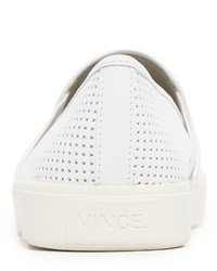 weiße Slip-On Sneakers aus Leder von Vince