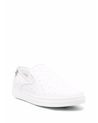 weiße Slip-On Sneakers aus Leder von Jimmy Choo