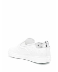 weiße Slip-On Sneakers aus Leder von Jimmy Choo