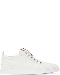weiße Slip-On Sneakers aus Leder von Christian Louboutin