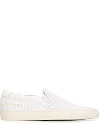 weiße Slip-On Sneakers aus Leder von Common Projects