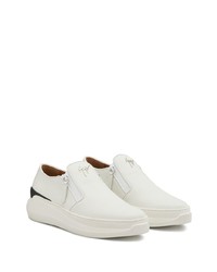 weiße Slip-On Sneakers aus Leder von Giuseppe Zanotti