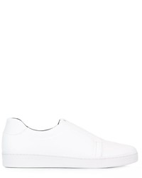 weiße Slip-On Sneakers aus Leder von DKNY