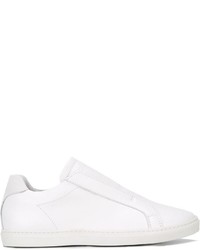 weiße Slip-On Sneakers aus Leder von Dondup