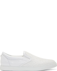weiße Slip-On Sneakers aus Leder von DSQUARED2