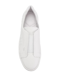 weiße Slip-On Sneakers aus Leder von Giorgio Armani