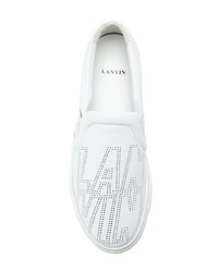 weiße Slip-On Sneakers aus Leder von Lanvin