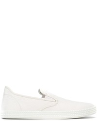 weiße Slip-On Sneakers aus Leder von Emporio Armani