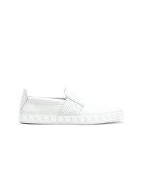 weiße Slip-On Sneakers aus Leder von Emporio Armani