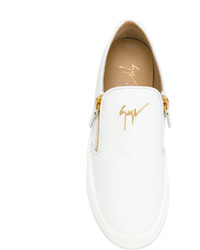weiße Slip-On Sneakers aus Leder von Giuseppe Zanotti Design