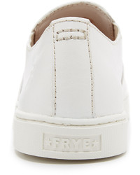 weiße Slip-On Sneakers aus Leder von Frye