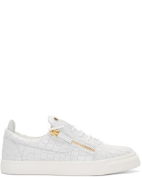 weiße Slip-On Sneakers aus Leder von Giuseppe Zanotti