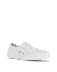 weiße Slip-On Sneakers aus Leder von Jimmy Choo