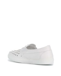 weiße Slip-On Sneakers aus Leder von Jimmy Choo