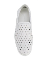 weiße Slip-On Sneakers aus Leder von Jimmy Choo