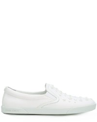 weiße Slip-On Sneakers aus Leder von Jimmy Choo