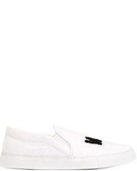weiße Slip-On Sneakers aus Leder von Joshua Sanders
