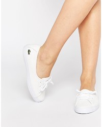 weiße Slip-On Sneakers aus Leder von Lacoste