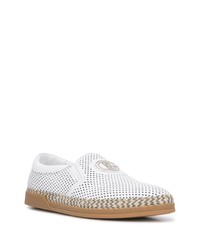 weiße Slip-On Sneakers aus Leder von Baldinini