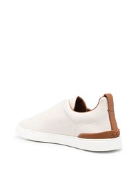 weiße Slip-On Sneakers aus Leder von Zegna