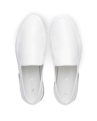 weiße Slip-On Sneakers aus Leder von Prada