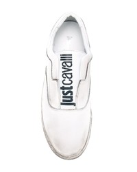 weiße Slip-On Sneakers aus Leder von Just Cavalli