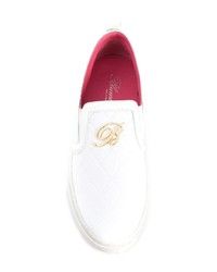 weiße Slip-On Sneakers aus Leder von Blumarine