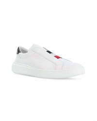 weiße Slip-On Sneakers aus Leder von Moncler