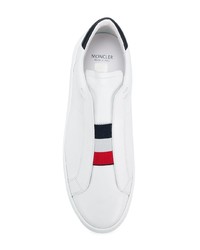 weiße Slip-On Sneakers aus Leder von Moncler