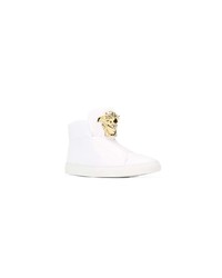 weiße Slip-On Sneakers aus Leder von Versace