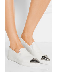 weiße Slip-On Sneakers aus Leder von Miu Miu