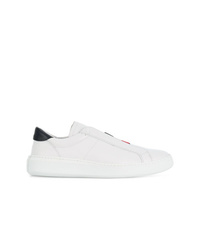 weiße Slip-On Sneakers aus Leder von Moncler