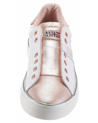 weiße Slip-On Sneakers aus Leder von Napapijri