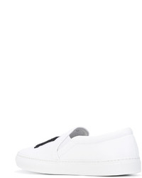 weiße Slip-On Sneakers aus Leder von Joshua Sanders