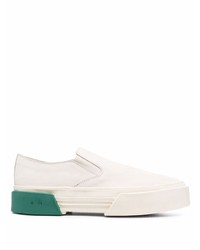 weiße Slip-On Sneakers aus Leder von Oamc