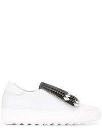 weiße Slip-On Sneakers aus Leder von Philippe Model