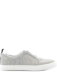 weiße Slip-On Sneakers aus Leder von Pierre Hardy