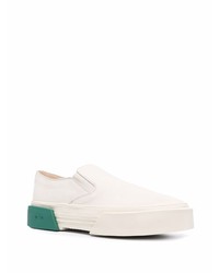 weiße Slip-On Sneakers aus Leder von Oamc