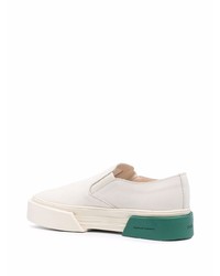 weiße Slip-On Sneakers aus Leder von Oamc