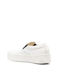 weiße Slip-On Sneakers aus Leder von Marni