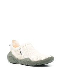 weiße Slip-On Sneakers aus Leder von Stone Island Shadow Project