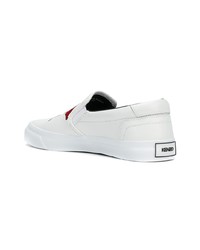 weiße Slip-On Sneakers aus Leder von Kenzo
