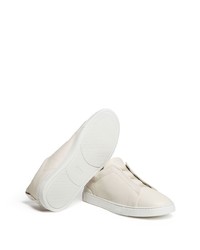 weiße Slip-On Sneakers aus Leder von Zegna