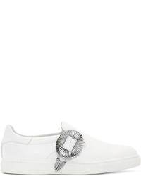 weiße Slip-On Sneakers aus Leder von Toga Virilis