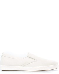 weiße Slip-On Sneakers aus Leder von Tomas Maier