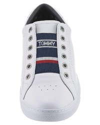 weiße Slip-On Sneakers aus Leder von Tommy Hilfiger