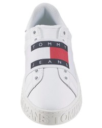 weiße Slip-On Sneakers aus Leder von Tommy Jeans