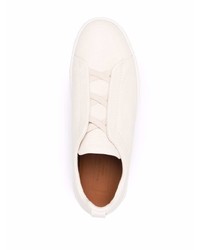 weiße Slip-On Sneakers aus Leder von Z Zegna