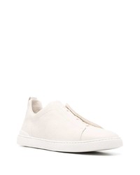 weiße Slip-On Sneakers aus Leder von Zegna